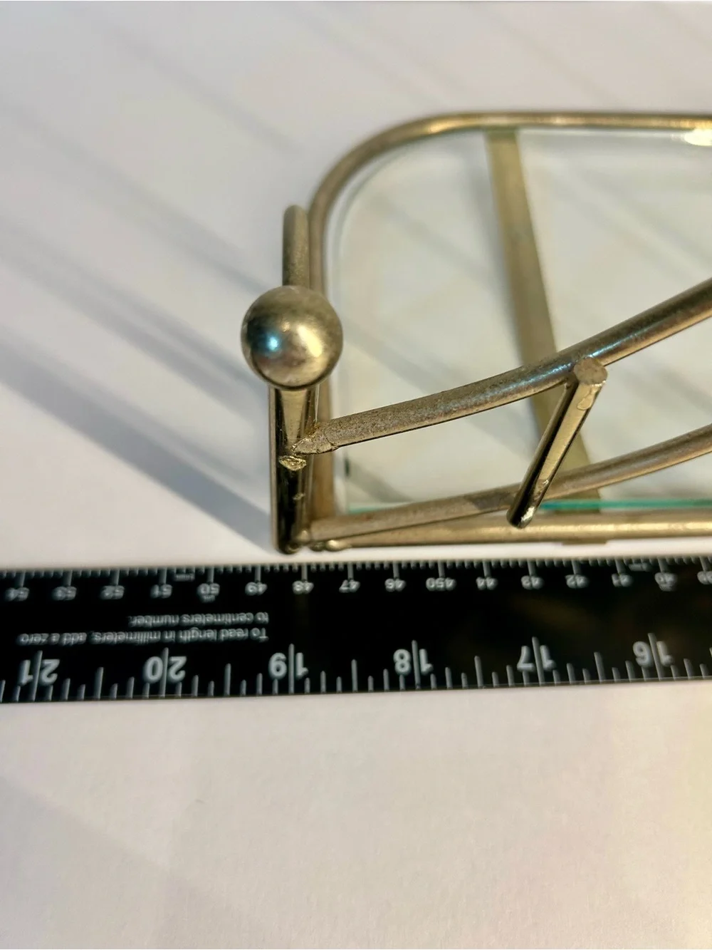 Vintage Brass Style Heart Metal Wall Display Shelf with Glass Tray